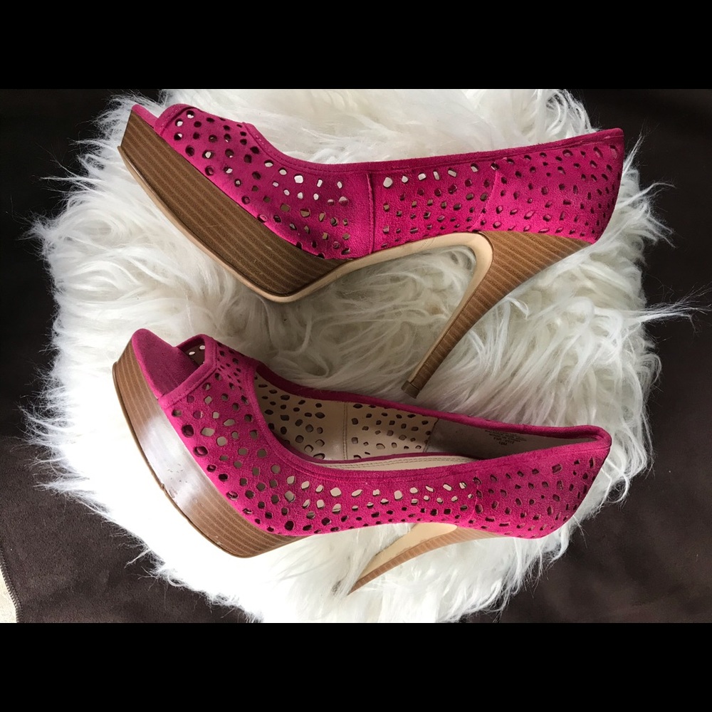 Enzo Angiolini Pink Suede Heel Shoes (3)